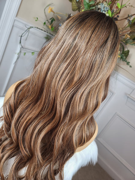 "Karla"- Lace front, full monofilament (mocha cream)