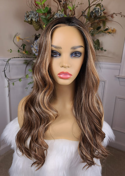 "Karla"- Lace front, full monofilament (mocha cream)