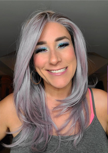 "Emily"- Lace front, Partial Monofilament (LAVENDAR)