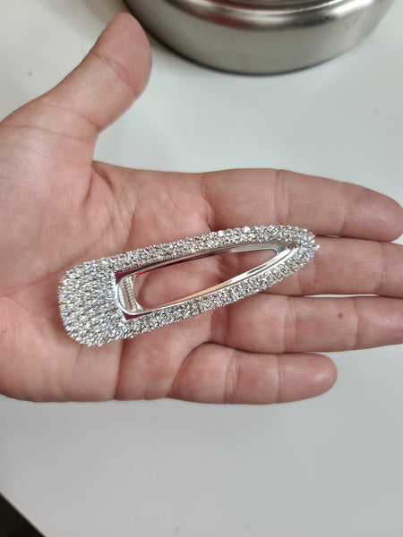 Bling Alligator Silver Hair Clip