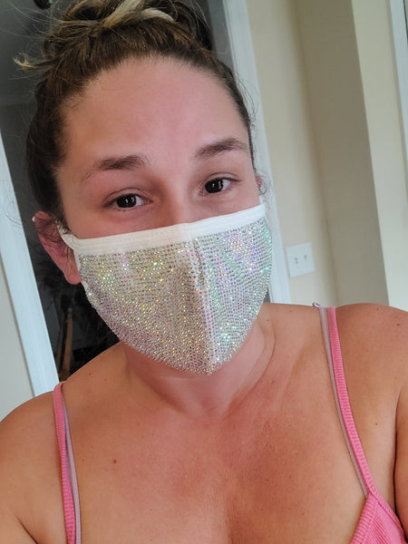 Blinged-Out Face Mask (black or white)