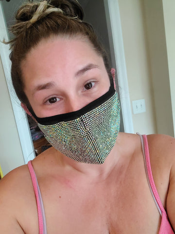 Blinged-Out Face Mask (black or white)