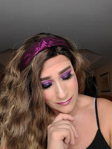 Fushia Purple Foil Knot Headband