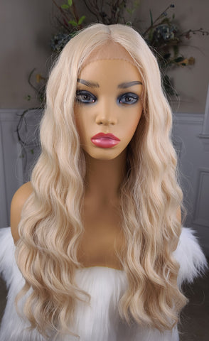 "Kiki" - Lace front deep middle shiftable part, blonde