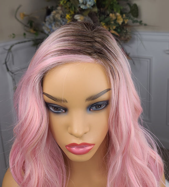 "Blanche" - Left Monofilament Lace Front (bubble gum pink)