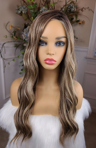 "Karla" - Full Monofilament Lace Front Wig, Long & Wavy (sweet cream)