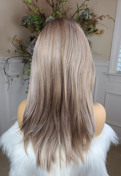 "Brooke"- Lace front deep middle shiftable partial monofilament (color milktea)