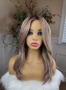 "Brooke"- Lace front deep middle shiftable partial monofilament (color milktea)