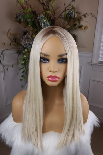 "Princess" - Lacefront deep middle shiftable partial monofilament ( color bombshell blonde)