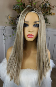 "Princess"- lace front monofilament, deep middle shiftable partial ( latte machiatto)