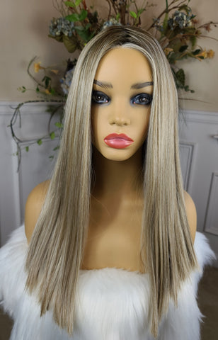 "Princess"- lace front monofilament, deep middle shiftable partial ( latte machiatto)