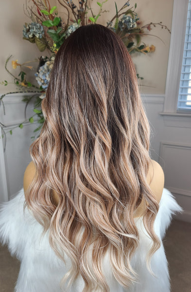 "Karla"- Lace Front, Full Monofilament (peach balayage)