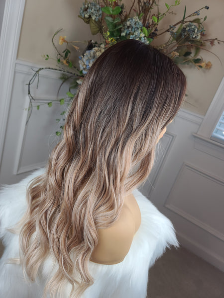 "Karla"- Lace Front, Full Monofilament (peach balayage)