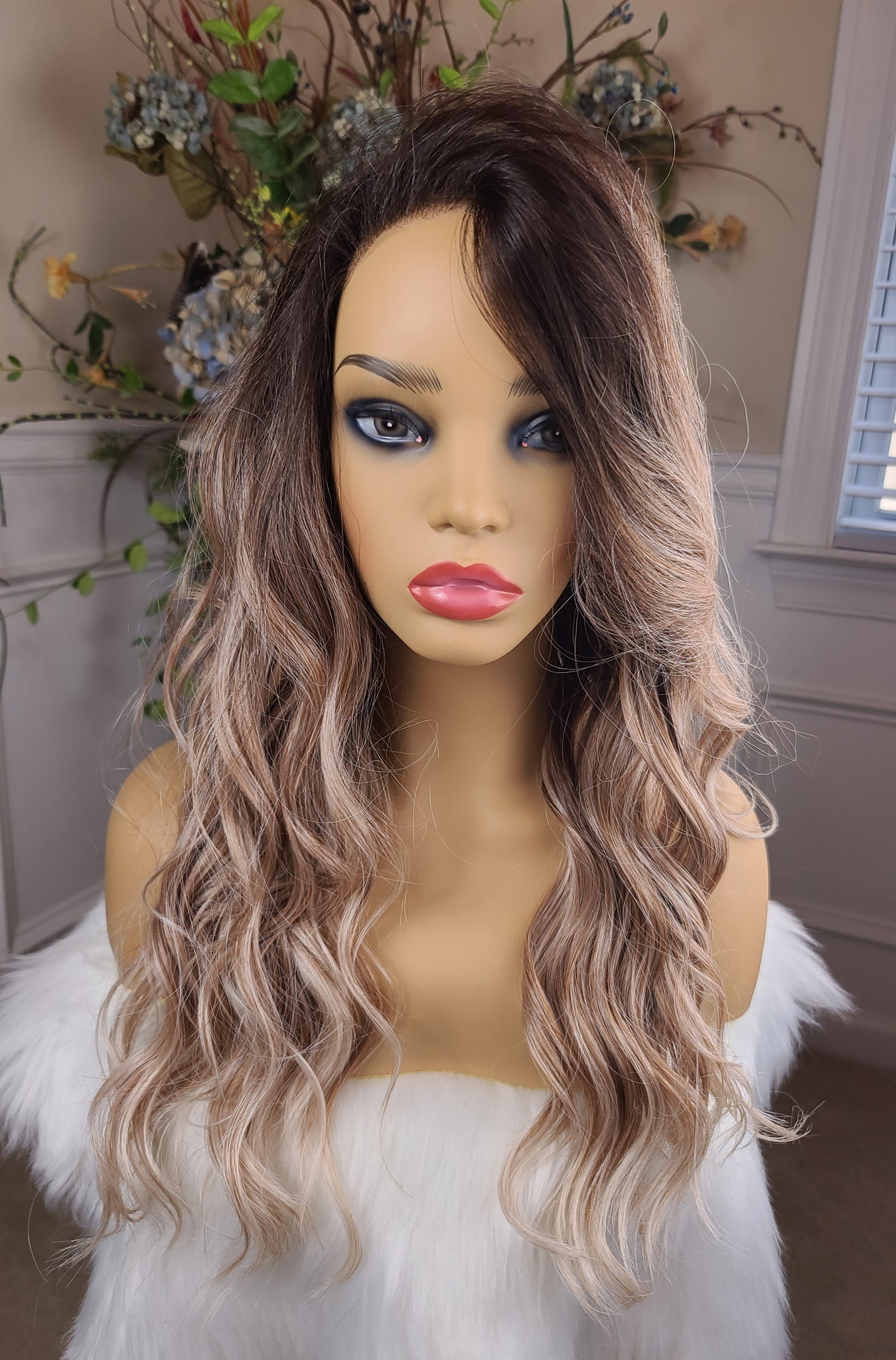 "Karla"- Lace Front, Full Monofilament (peach balayage)