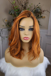 "Alexis"- Lace Front, Partial Monofilament (copper fire)