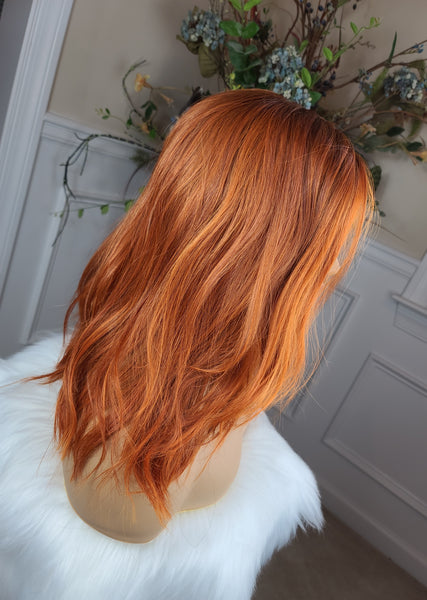 "Alexis"- Lace Front, Partial Monofilament (copper fire)