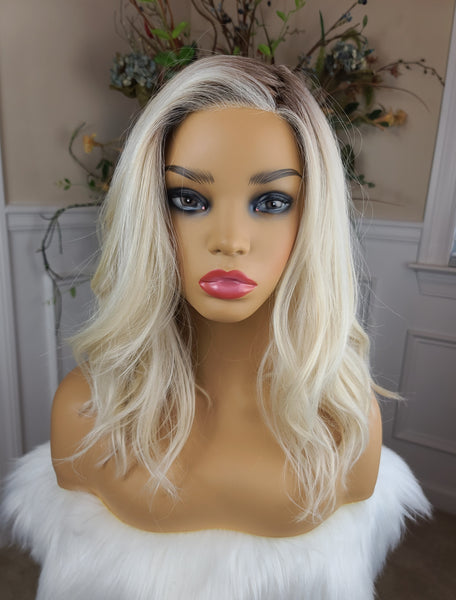 "Alexis"- Lace front, partial monofilament (bombshell blonde)