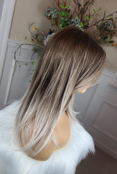 "Celine" - Lace Front, Full Monofilament (Vanilla Cream Balayage)