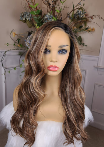 "Karla"- Lace front, full monofilament (mocha cream)