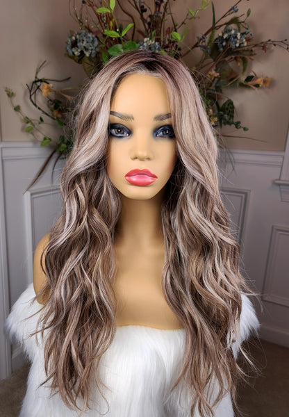 "Shelia"- Lace front ,deep middle shiftable partial monofilament