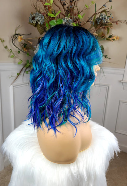 "Leah" blue- Lace front, deep middle part