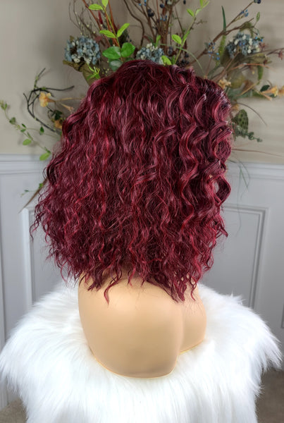 "Shakira"- Lace front, partial monofilament (Rasberry)