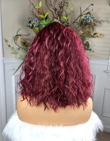 "Shakira"- Lace front, partial monofilament (Rasberry)