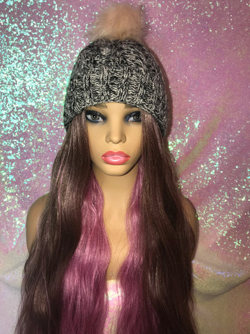 Two Tone Pom Beanie