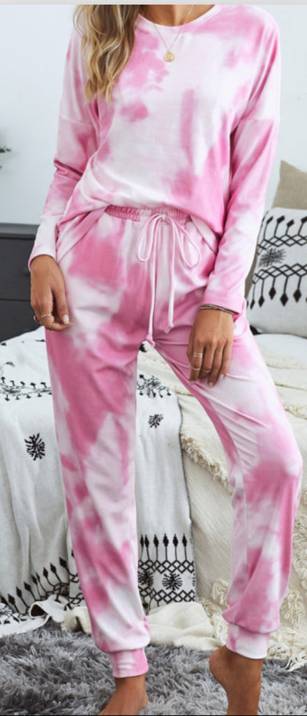 Tie Dye Jogger Set pink sky blue or multi Gretchen s Beauty