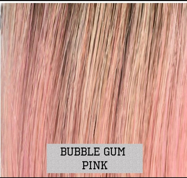 "Tipsy" - Lace front, partial monofilament (bubble gum pink)