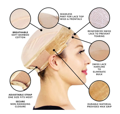 Milano No-Slip Wig Lace GripCap For Lace Front Wigs / Lace Grip Cap